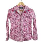 Cowgirl Hardware Floral Rhinestone Button Down Shirt in Pink/White Size S Pink Photo 0