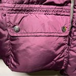 Add Luxury Burgundy Real Down Pillow Neck Puffer Jacket Purple Size 2 Photo 4