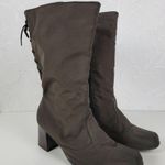 Vintage Toe Warmers Canada T03639 Winter Boots Sz 9 Brown Nylon Side Zip Lace Up Photo 6