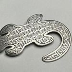 Signed JJ Pewter Tone Southwestern Large Desert Lizard Brooch Pin Jonette Silver Photo 0