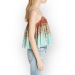 Free People L2146 Turquoise Instant Crush Printed Top Women's Size Large NEW Photo 10