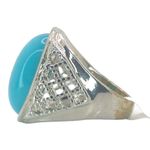 Silver Boho Ring with Light Blue Stone Photo 3