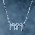 1989 Album Music Necklace. New Silver Photo 1