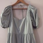 ASTR The Label llana Midi Dress Puff Sleeve Tiered Skirt Tie Back Light Green M Photo 15