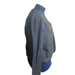 HANNAH Embellished Beaded Denim Jacket Ruffle Trim Size Medium Blue SEE DESCRIPT Photo 1