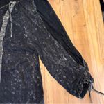 POL  Black Mineral Wash Slit Sleeve Top Size L‎ Photo 2