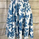 SheIn floral halter shirred waist A-line blue dress womens Size Large Photo 6