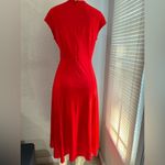 Banana Republic  Red Soft Ponte Midi Dress with Slit right side leg split Photo 13