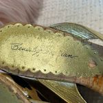 Beverly Feldman Platform Sandals Gold Leopard Womens 6 Wedge Photo 11