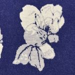 J. Peterman Navy Blue Floral Open Wrap Cardigan Sweater 100% Merino Wool Size L Size L Photo 5