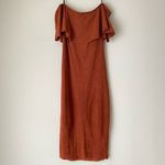 Lovely Day sz S orange off shoulder faux suede tube dress Photo 5