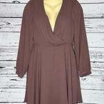 EXPRESS NWT Size S Mauve Surplice V-Neckline Cut-Out Back Fit & Flare Dress Photo 0