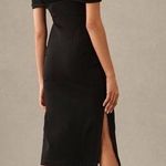 Anthropologie Maeve Off-The-Shoulder Twist Midi Dress Black Small Photo 1