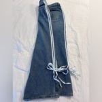 Edikted  Washed Low Rise Bow Ribbon Baggy Jeans Photo 2