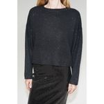 LNA Sheye Sparkle Sweater in Black Night Medium New Womens Knit Top Photo 8