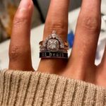 Gold & Black “’til death” Enamel Ring – Size 10 – Stackable Gothic Wedding Band Photo 1