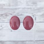 Vintage Clip On Earrings 1 & 1/8" Retro Darker Shade of Red Photo 1