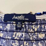 Angels Women’s Floral Tiered Waist Ruffle Top Blue Floral Size Medium EUC Photo 3