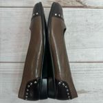 Aerosoles Know It All Two Tone Brown Genuine Leather Flats with Silver Studs 7M Photo 5