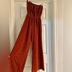 Forever 21  Rust Strapless Jumpsuit with Floral Pattern Size Small NWOT Photo 1