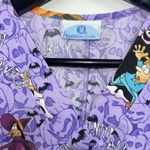 Sb Scrubs SB Fashion Scrubs Halloween Scrub Top Womens Medium Purple V-neck Pockets Photo 2