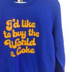 Starter Vintage I’d like to by the world a coke  sweat shirt medium blue gold cre Photo 1