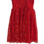 Anthropologie  Ruffle Strap Corset Lace Mini Dress Lipstick Red Size XS NEW Photo 6