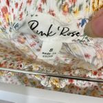 Pink Rose Women’s Floral Print Ruffle Mini Springtime Skirt White & Pink Small Photo 3