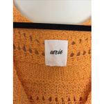Aerie  Bright Orange Open Knit Scoop Neck Sleeveless Sweater Tank Top Shirt XL Photo 5