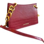 Burgandy Croc Quilted Crossbody Clutch Handbag Red Photo 0