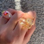 Cute ring Yellow ring arcylic ring ring lovely ring y2k ring 2000s ring Photo 3