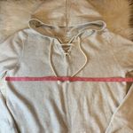 Ocean Drive  lace up hoodie hooded sweatshirt pullover fleece small Photo 2