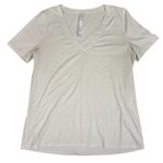 Lululemon  Love T Shirt Womens 12 White V Neck Short Sleeve Athletic Workout Photo 0