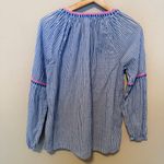 Lilly Pulitzer  Taelynn Oxford Blue White Stripe Embroidered Long Sleeve XS Photo 1