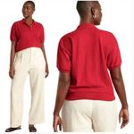 Everlane  The Oversized Polo XS Organic Cotton Goji Berry Red EUC Photo 1