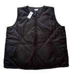 Socialite Black Quilted Front Zip Lightweight Boxy Puffer Vest Plus Size 2X NEW Photo 12