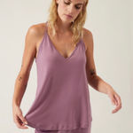 Athleta  Nighttime Bliss Sleep Cami Tank Top in Dark Sugarplum Mauve Large Photo 0