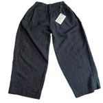 Sartorial Monk Italian 100% Linen Wide Leg Pants Charcoal Gray Size 2 (ITALY 38) Photo 2