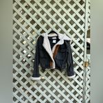 Free People COPY - Perry Shearling Hooded Denim Jacket Photo 1