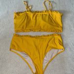 SheIn Yellow Ruffle Hem Swimsuit Photo 0