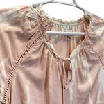 Knox Rose Pink White Tie Dye Tops Blouse Long Sleeve Loose Fit Ruffle Trim Sz M Photo 4
