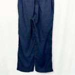 Quince 100% Linen Wide Leg High Rise Pants in Navy Photo 8