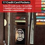 Motorcycle Chain Wallet for Men – 100% Natural Genuine Leather, Long Trifold RFID Blocking, Credit Card Money Organizer - Men’s Trucker Biker Metal Chain Wallets Photo 2