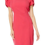 Liverpool Los Angeles Dress Size 6/28 NWT Tulip Sleeve Sheath Pink Punch Office Photo 0