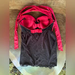 La Vie En Rose Intimates Red Black Lingerie Bustier Push up Bra Tank Small EUC Photo 3