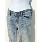 Free People Frayed Hem Distressed Mid Rise Skinny Jeans Blue Stonewash Size 24 Photo 5