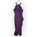 Slny S.L. Fashions Maxi Dress Women's Plus 18 Purple Embellished Halter Neckline Photo 2