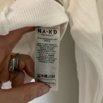 NA-KD Hanna Schoenberg  Crop Long Sleeve White Point Front Ribbed Small‎ Photo 5