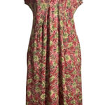 Vtg APRIL CORNELL Dress Women S Floral Beaded Midi Tie Back Boho Cottage Fairy Pink Photo 0