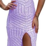 Long Lavender Prom Dress Photo 2